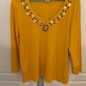 lark lane blouse mustard color XL